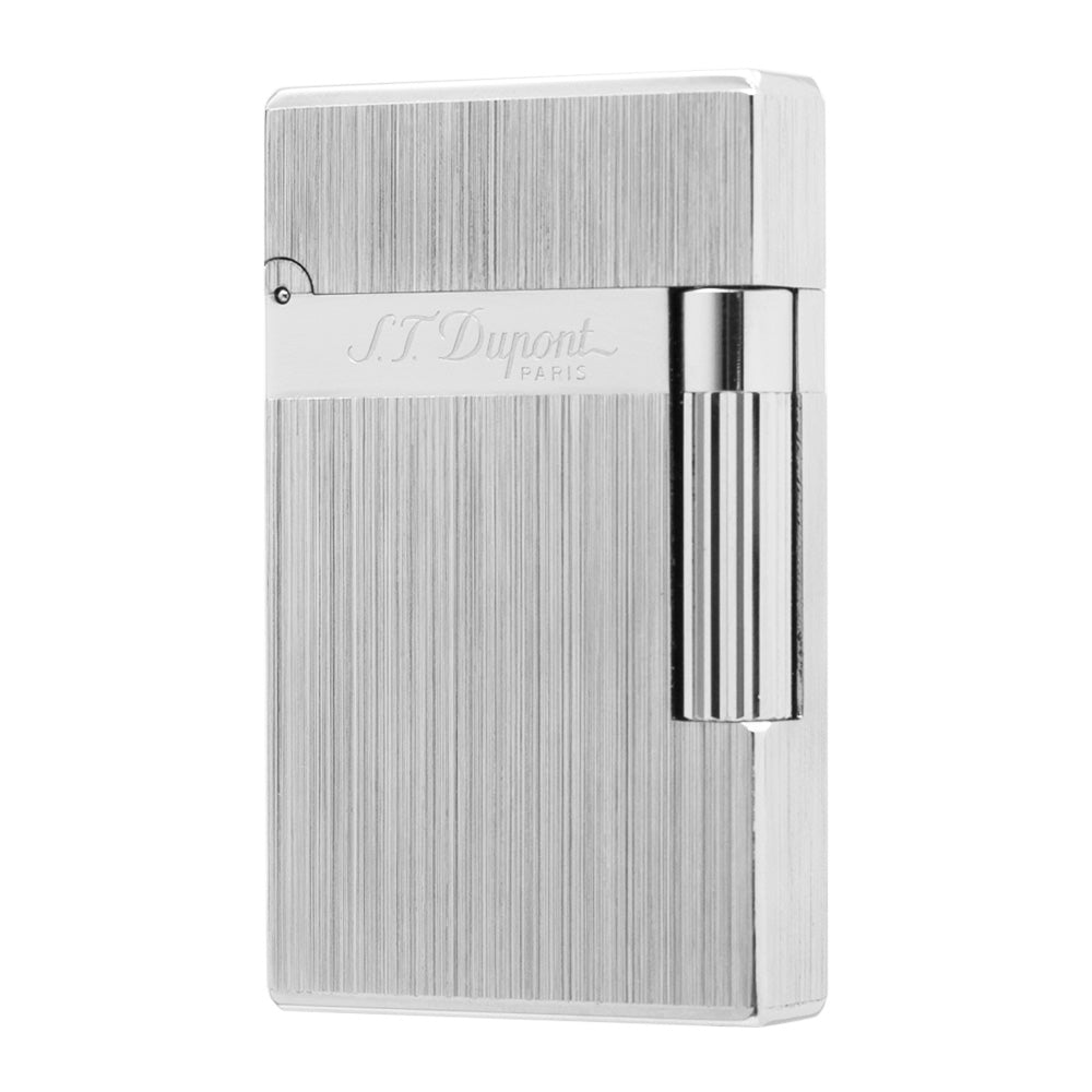 NEW Wide Brass Brushed S.T.Dupont Metal Lighter - All Silver - View 13