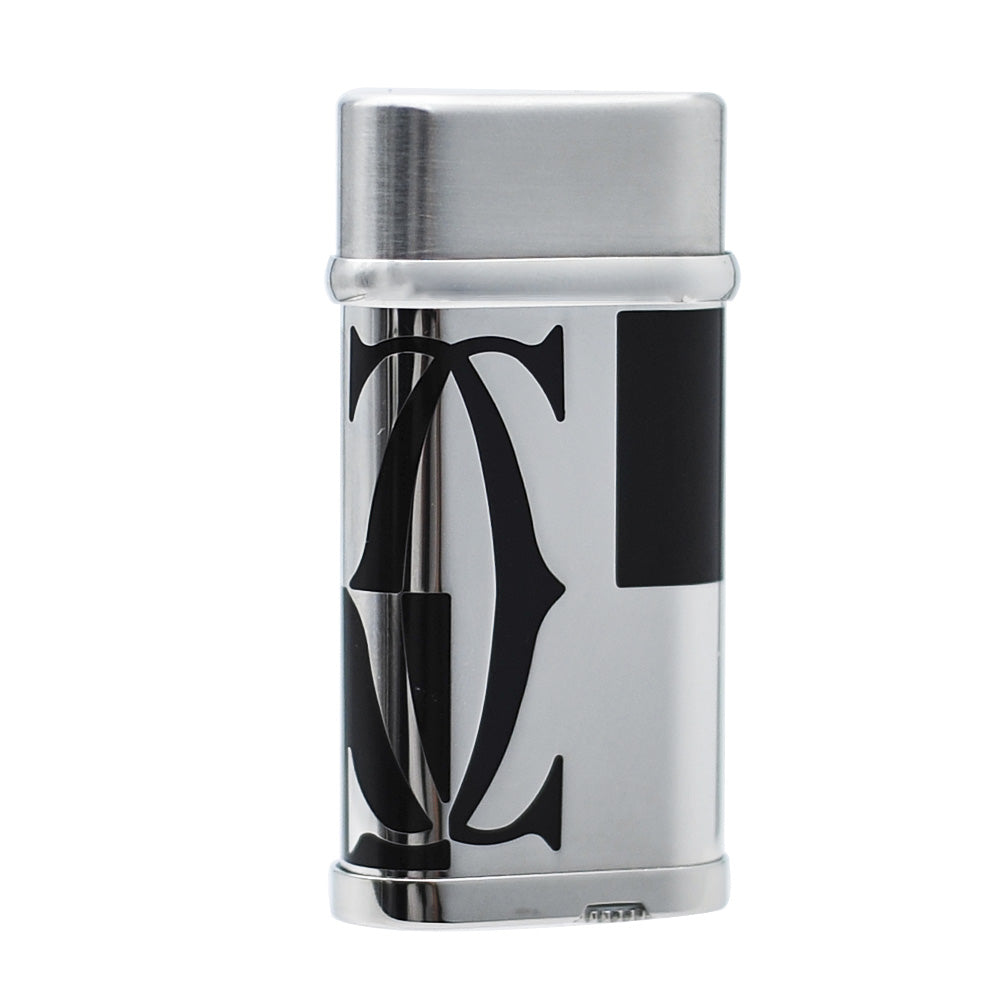 Cartier LOGOTYPE MOTIF Cigarette Lighter Black Lacquer Pink Gold - Back View