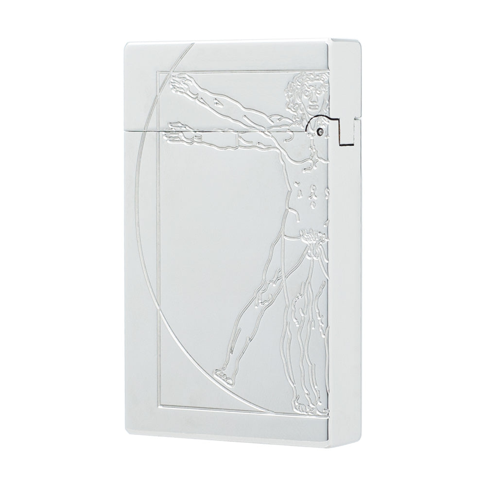 S.T. Dupont Lighter Uomo vitruviano Da Vinci Man Pattern - Angle View