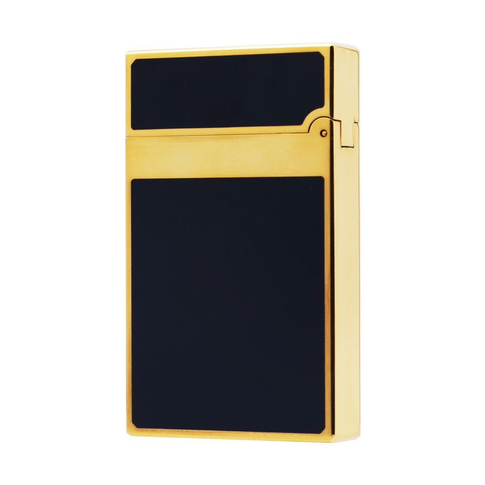New Dial Wheel Black Classic Paint S.T. Dupont Lighter #128 Black & Blue - Side View