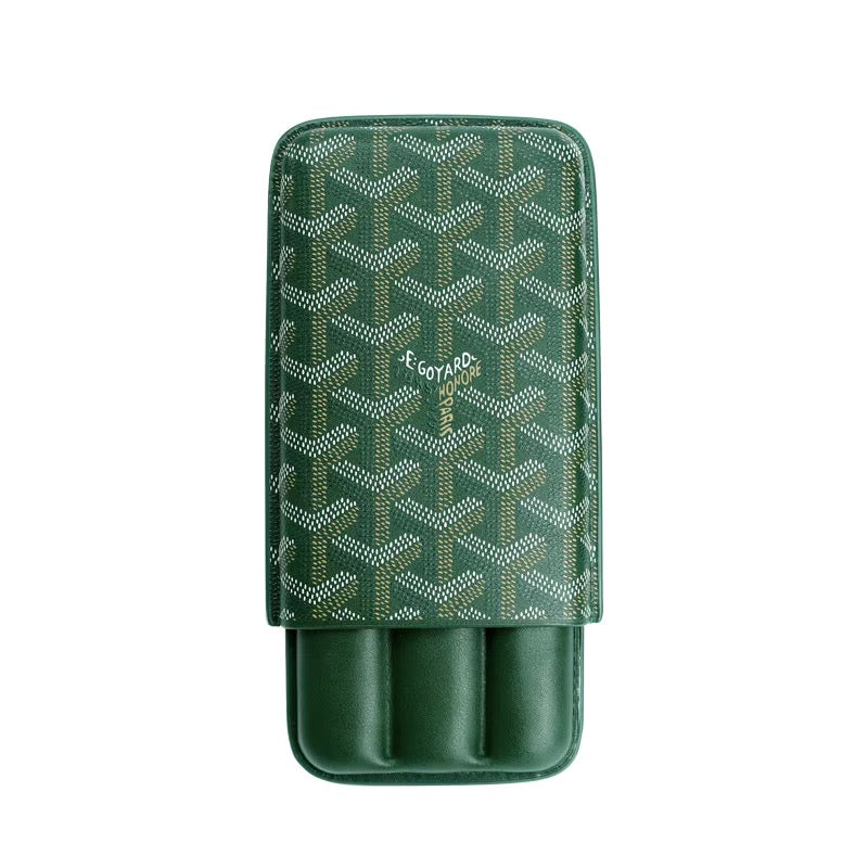 Goyard Luxury Cigar Case with Slot Holder - Green · Three - View 12