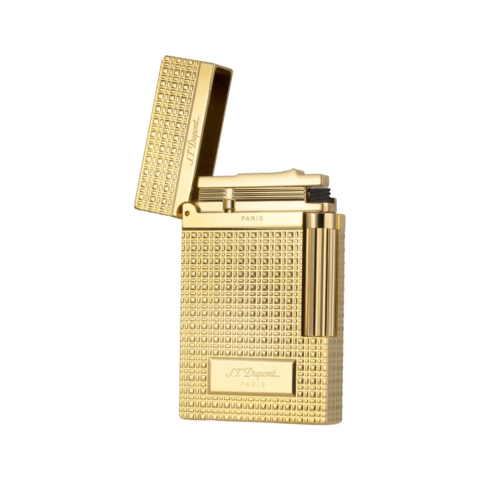 ST Dupont Cigarette Lighter Ping Lighters with Lattice Engraved - Detail View