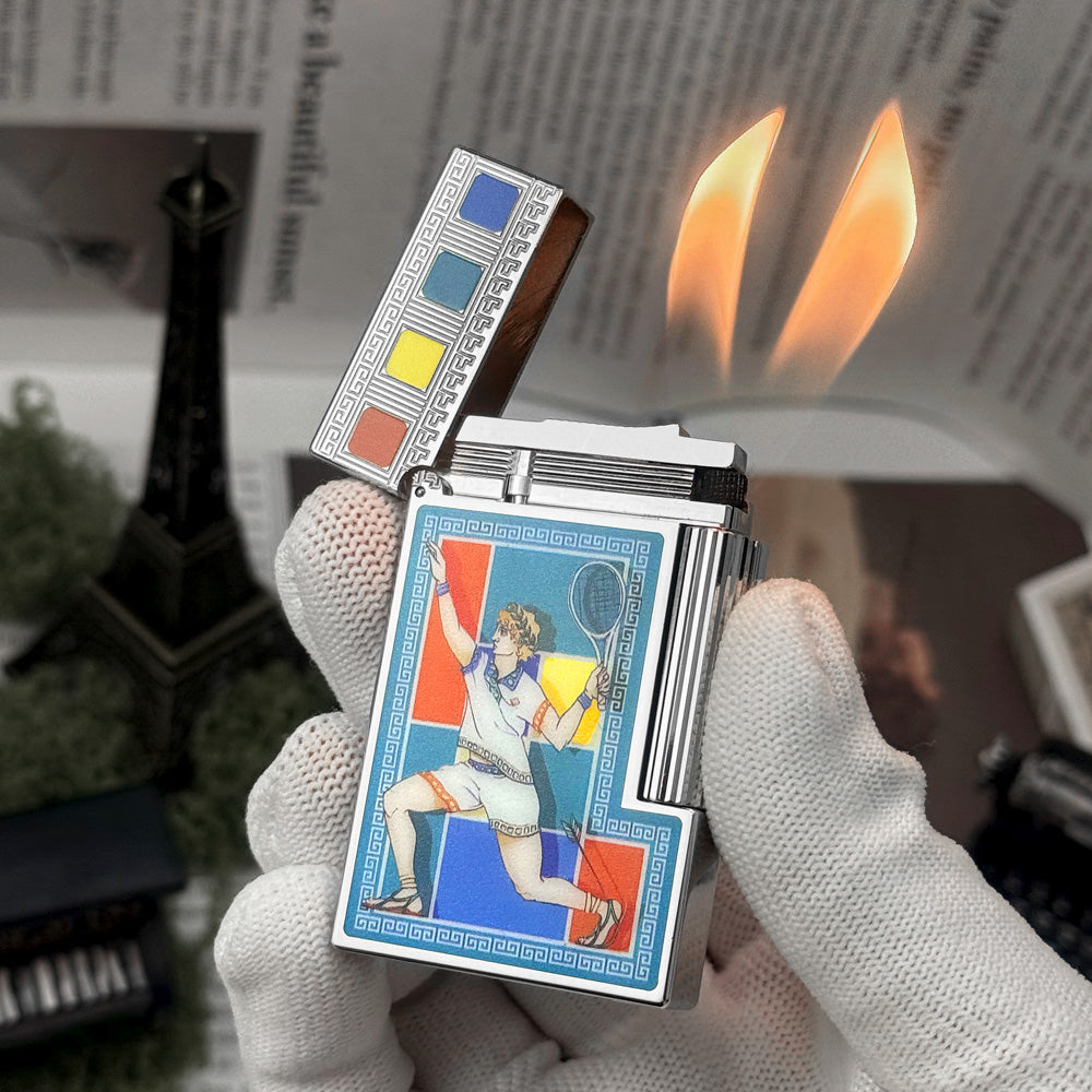 Double Flames S.T. Dupont Ligne 2 Casablanca Multicolor Mosaic Lighter - View 10