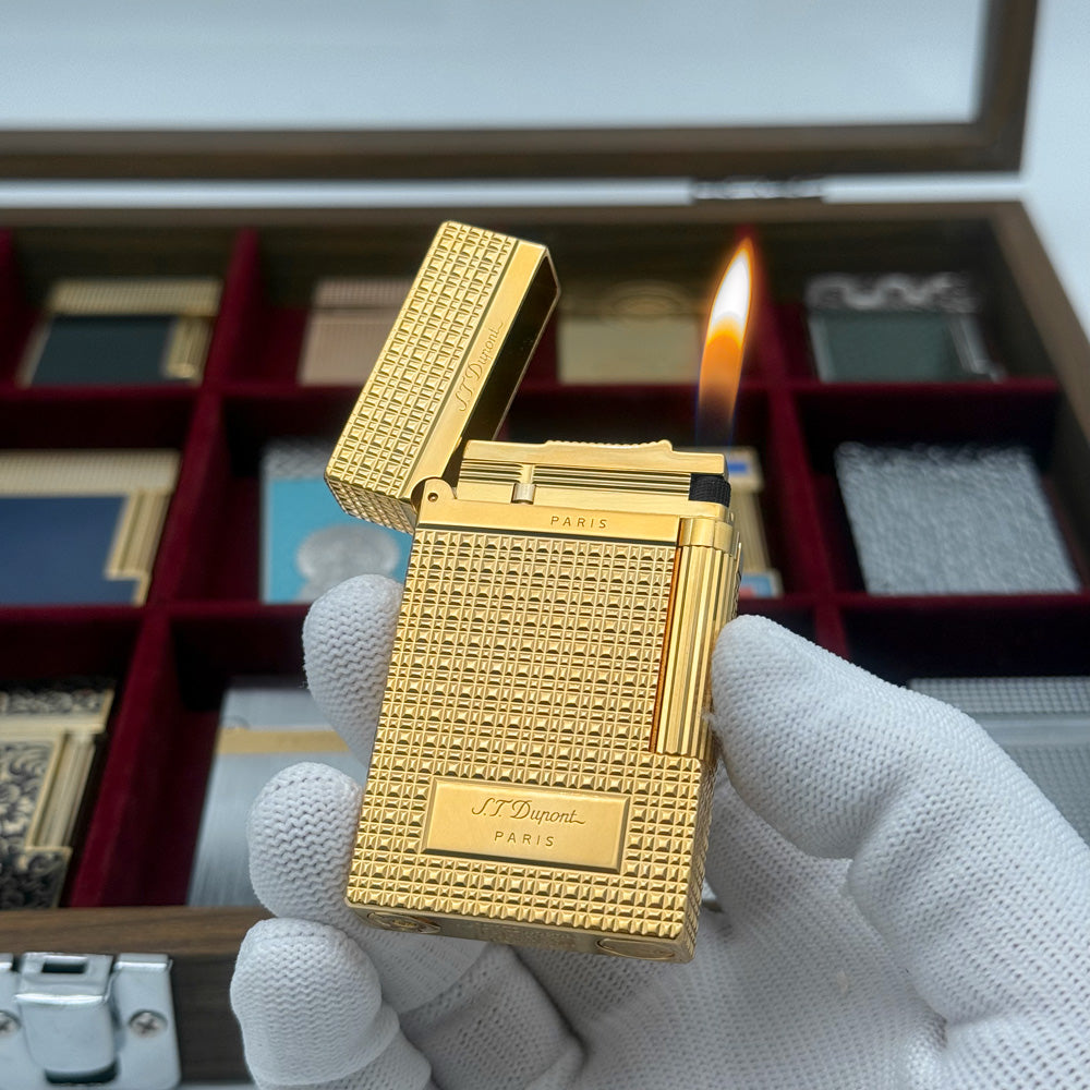 ST Dupont Cigarette Lighter Ping Lighters with Lattice Engraved - View 7