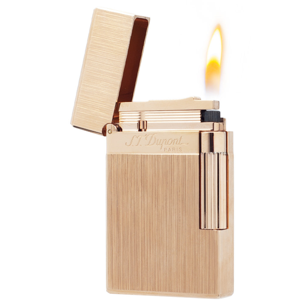 NEW Wide Brass Brushed S.T.Dupont Metal Lighter - View 11