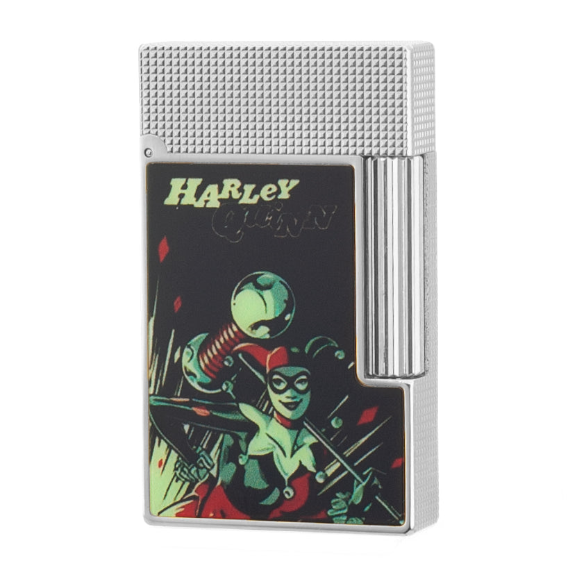 S.T. Dupont Ligne 2 Harley Quinn Limited Lighter - Silver - Angle View