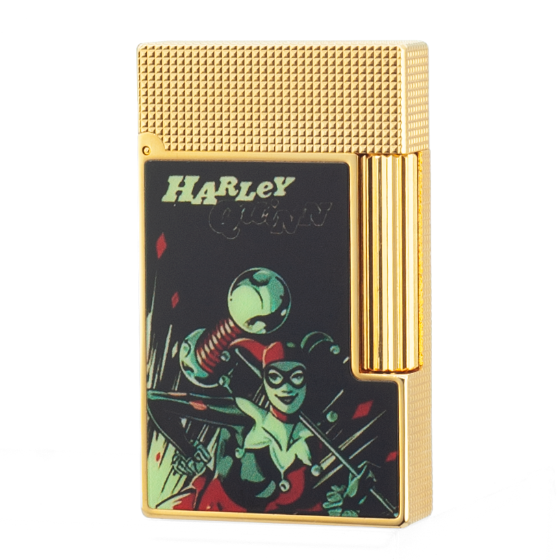 S.T. Dupont Ligne 2 Harley Quinn Limited Lighter - Gold - Front View