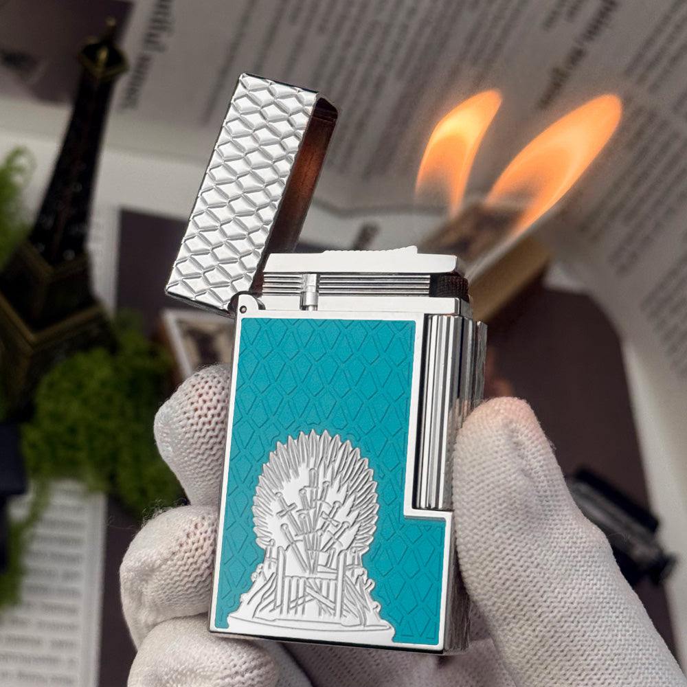 Double Flames S.T. Dupont Ligne 2 Game of Thrones Lighter – Fire Orange with Dragon Scale Design - View 19