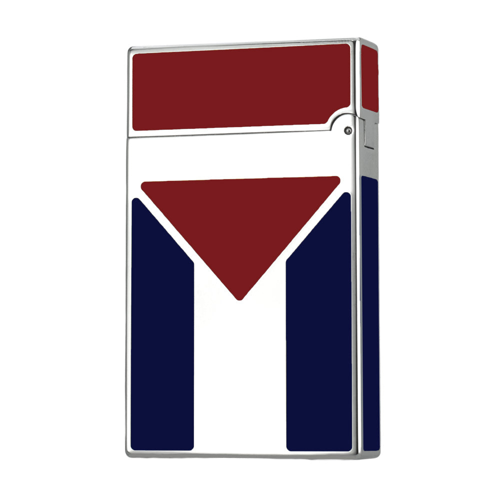 Cuba Flag Lacquer S.T. Dupont Lighter New Model - Side View