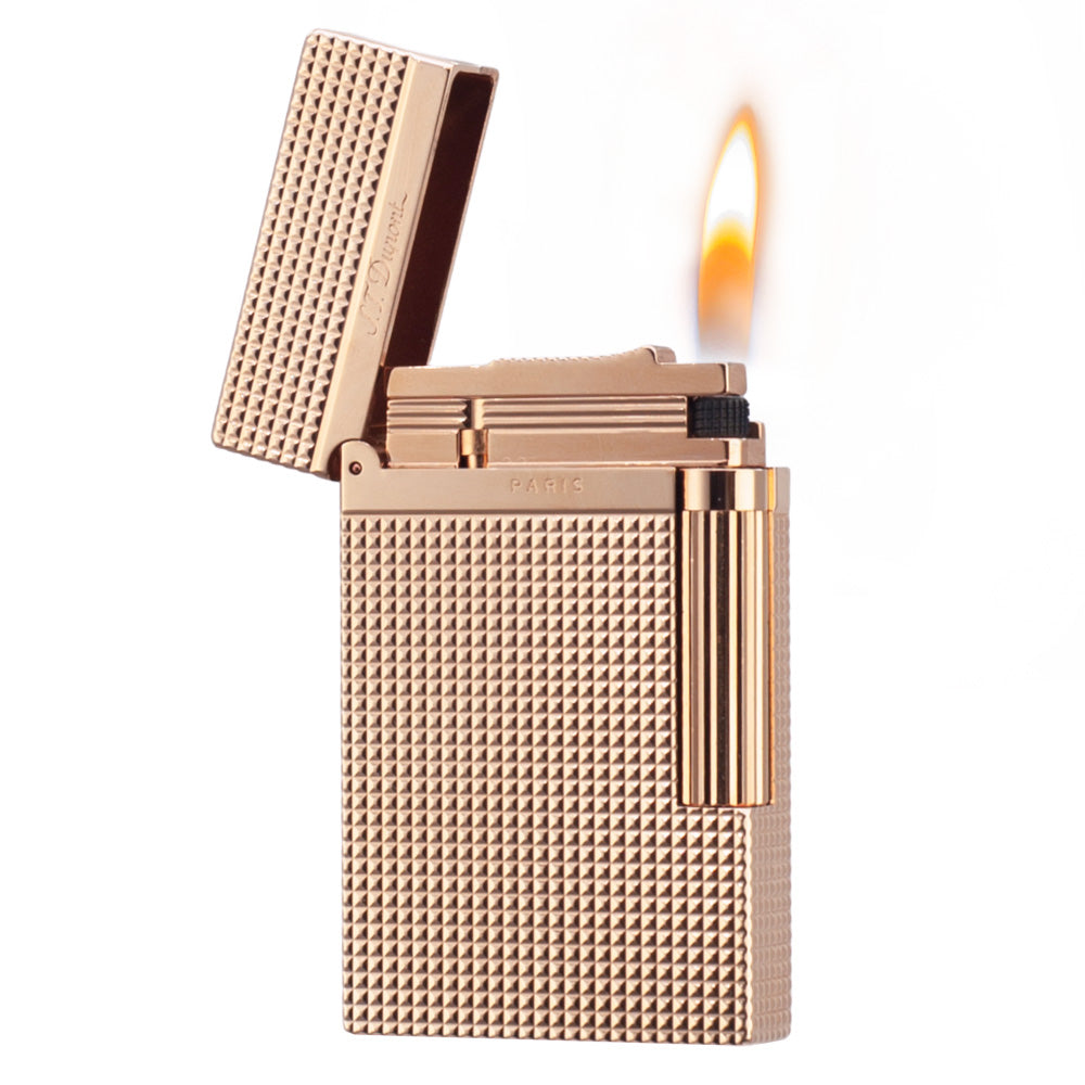 Dupont Ligne 2 Memorial Tobacco Lighter Lattice - Rose Gold · Single soft flame - View 13