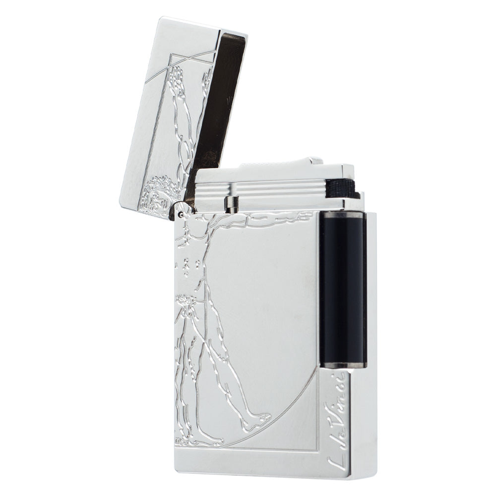 S.T. Dupont Lighter Uomo vitruviano Da Vinci Man Pattern - Back View