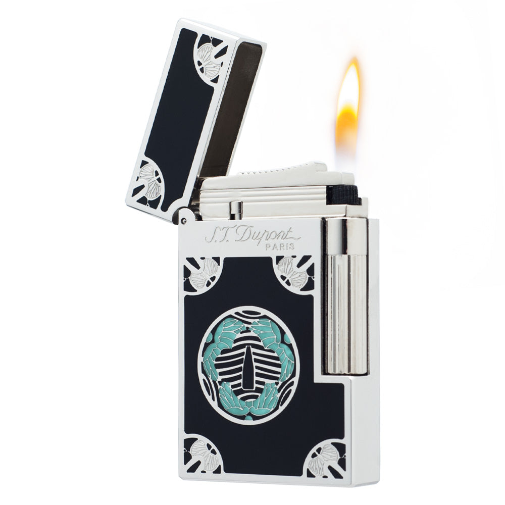 S.T. Dupont Ligne 2 Haute Creation Travel in Time Tsuba Lighter - Single Soft Flame - Detail View