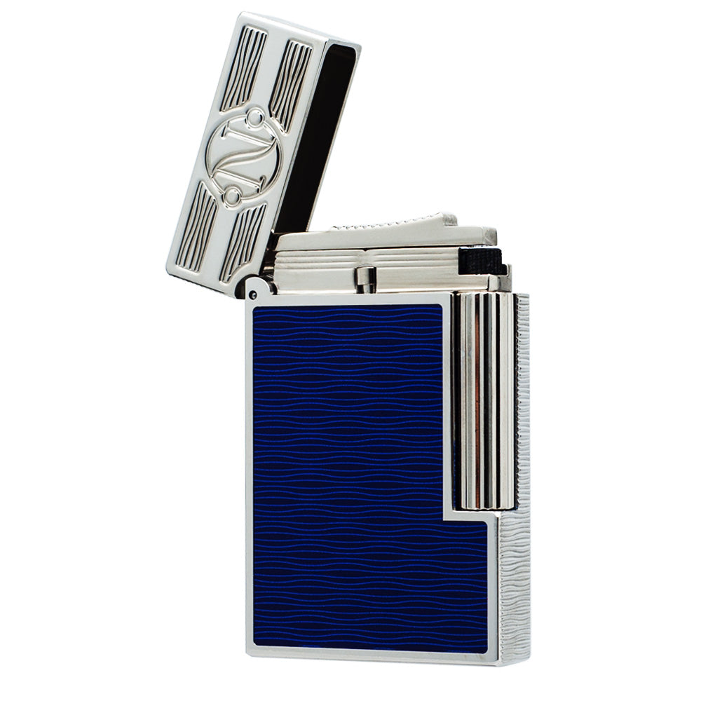 S.T. Dupont Ligne2 Blue Gulf Stream Lacquered Lighter - Detail View