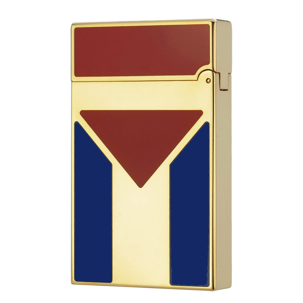 Cuba Flag Lacquer S.T. Dupont Lighter New Model - Back View