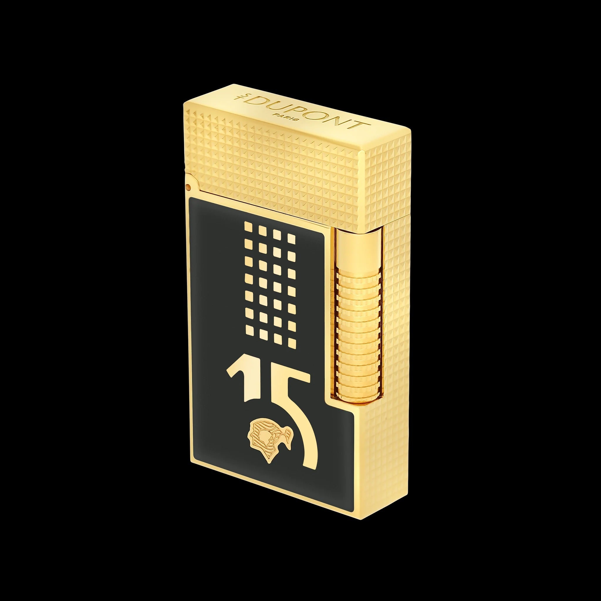 S.T. Dupont Ligne 2 Behike Black and Gold Lacquer Luxury Lighter - Side View