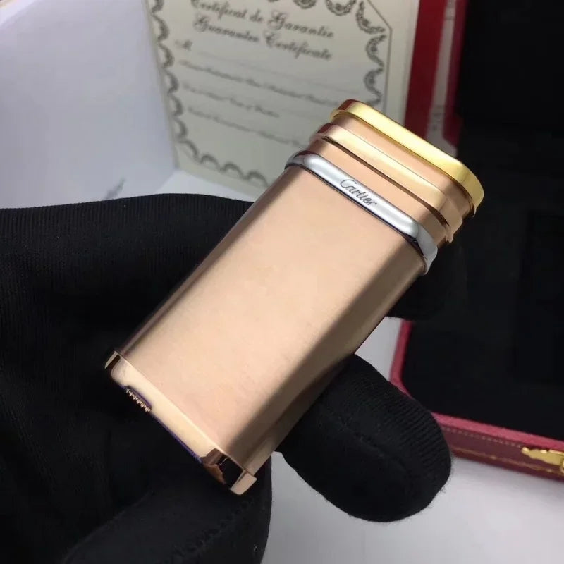 Cartier Rose Gold Minimalist Metal Lighter - Angle View