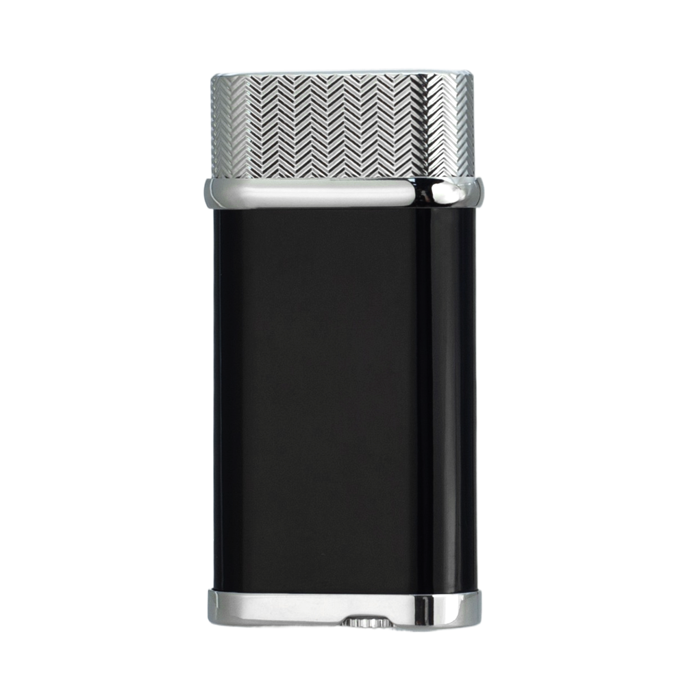 Cartier Lighter Black Lacquer Finish with Silver - Side View