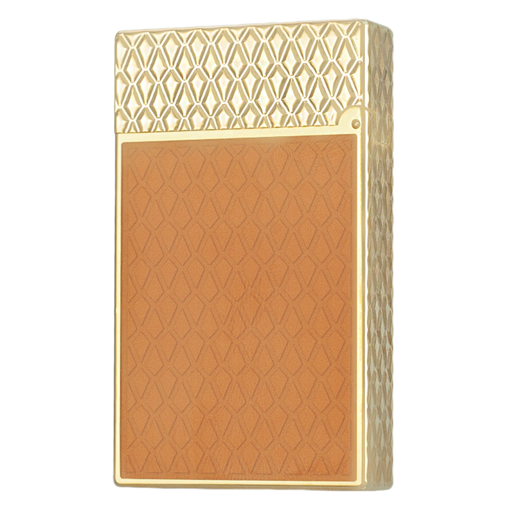 Double Flames S.T. Dupont Ligne 2 Game of Thrones Lighter – Fire Orange with Dragon Scale Design - Side View
