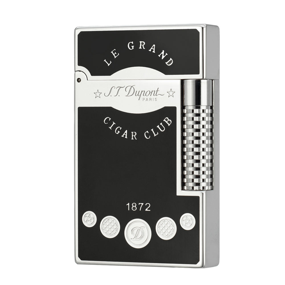 Double Flame S.T. Dupont Cohiba Club Edition Le Grand Ligne 2 Lighter - Black Silver - Back View