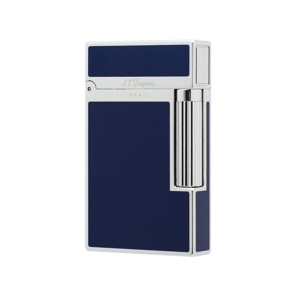 S.T. Dupont Ligne 2 Narrow Edge Memorial Vintage Lighter - Blue with Silver - View 20