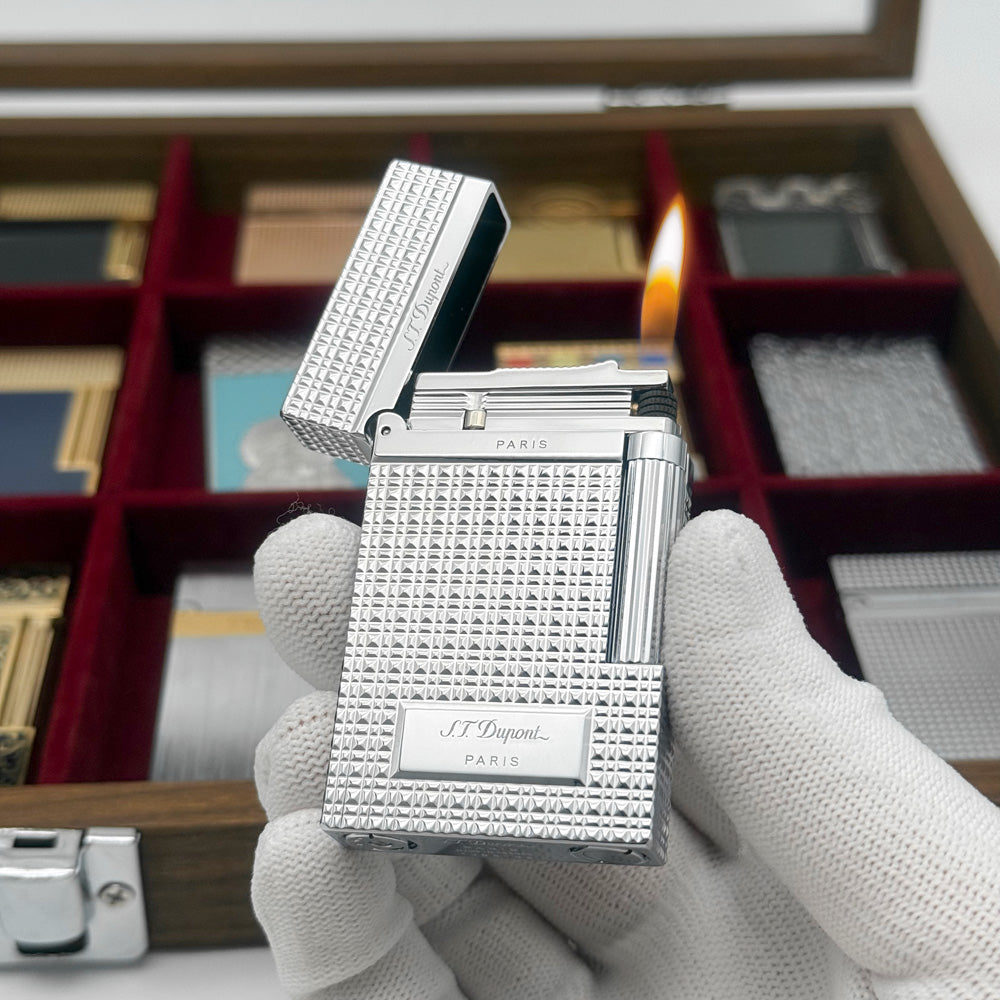 ST Dupont Cigarette Lighter Ping Lighters with Lattice Engraved - View 8