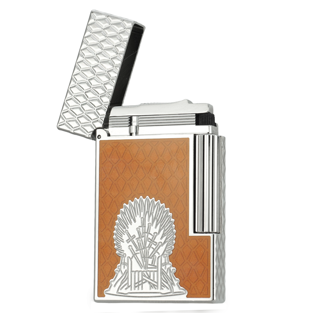 Double Flames S.T. Dupont Ligne 2 Game of Thrones Lighter – Fire Orange with Dragon Scale Design - View 8