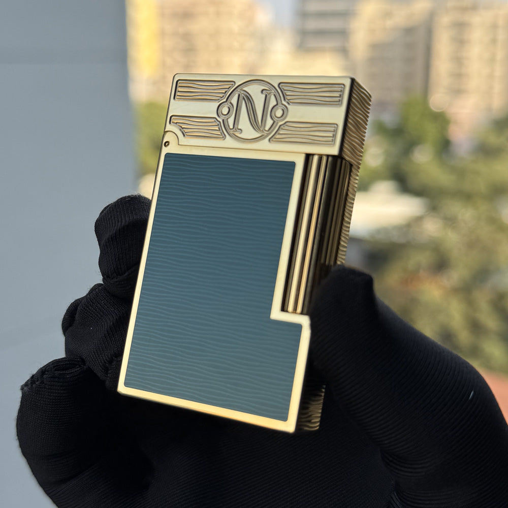 S.T. Dupont Ligne2 Green Pacific Lacquered Lighter - Angle View