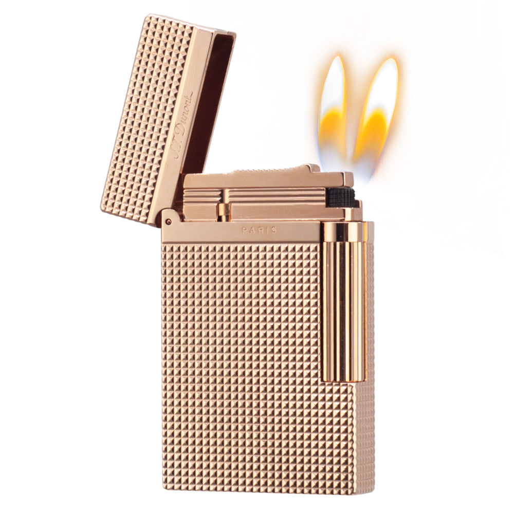Dupont Ligne 2 Memorial Tobacco Lighter Lattice - Rose Gold · Double soft flame - View 14