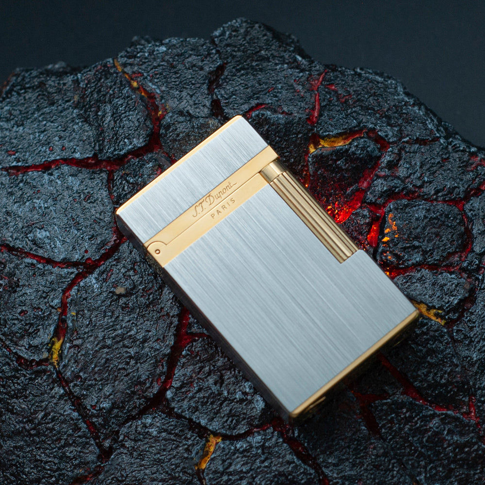 Brushed Metal ST Dupont Ligne 2 Lighter - View 20