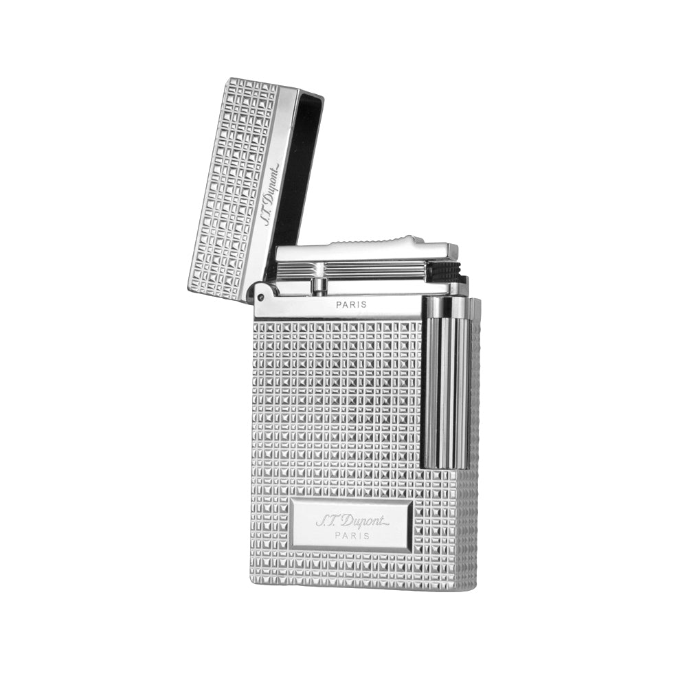 ST Dupont Cigarette Lighter Ping Lighters with Lattice Engraved - Back View