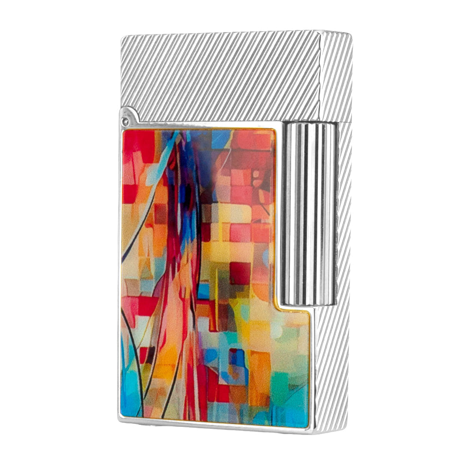St Dupont Graffiti Ligne 2 Pure Copper Lacquer Lighter - Silver - Back View