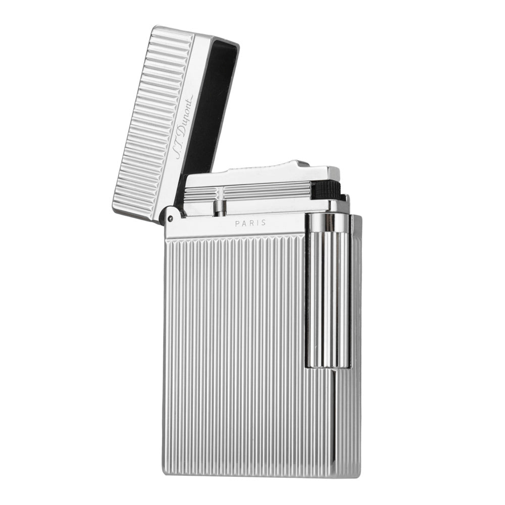 S.T. Dupont Classic Vertical Stripes Metal Lighter - Detail View