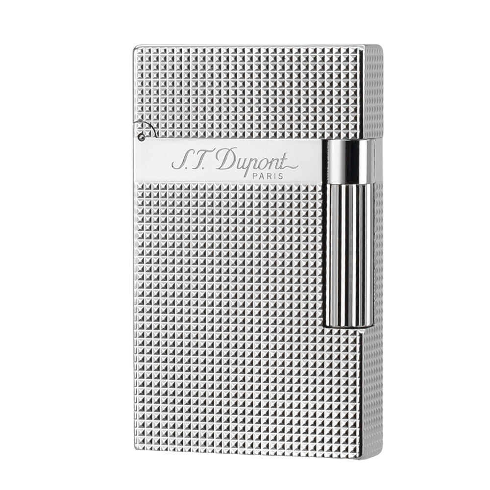 Slant Fire S.T Dupont Ligne 2 New Lattice Wide Edge Lighter - Angle View