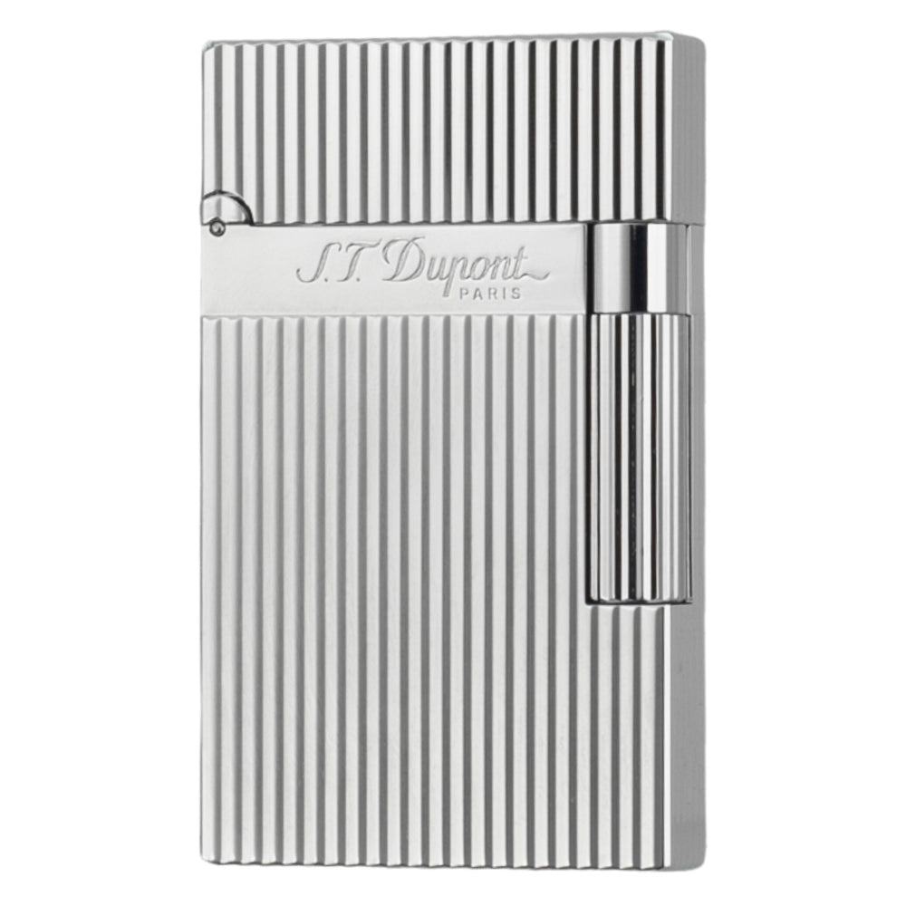 ST DUPONT Vertical Stripes Cigarette Lighter - Silver - Angle View