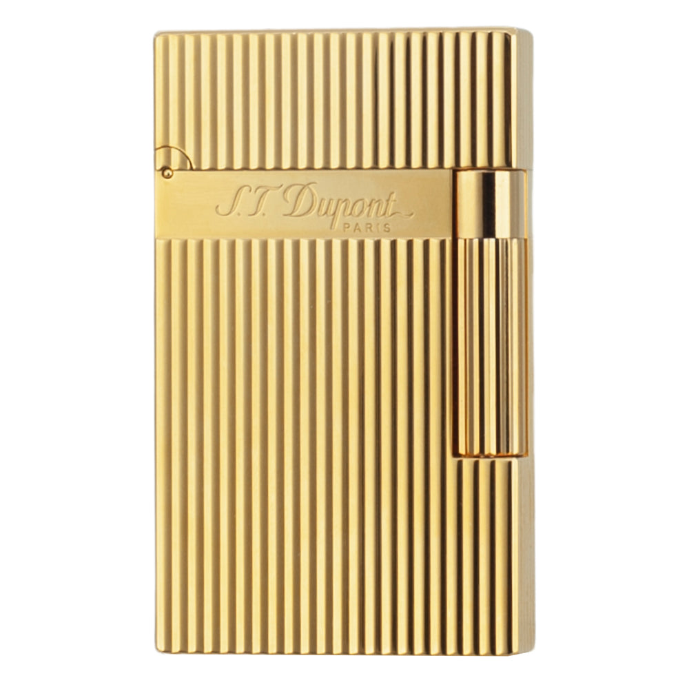 ST DUPONT Vertical Stripes Cigarette Lighter - Gold - Front View
