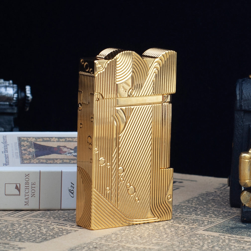 Sleeping Mermaid Dupont Engraving Cigarette Lighter #029 GOLD - Close-up