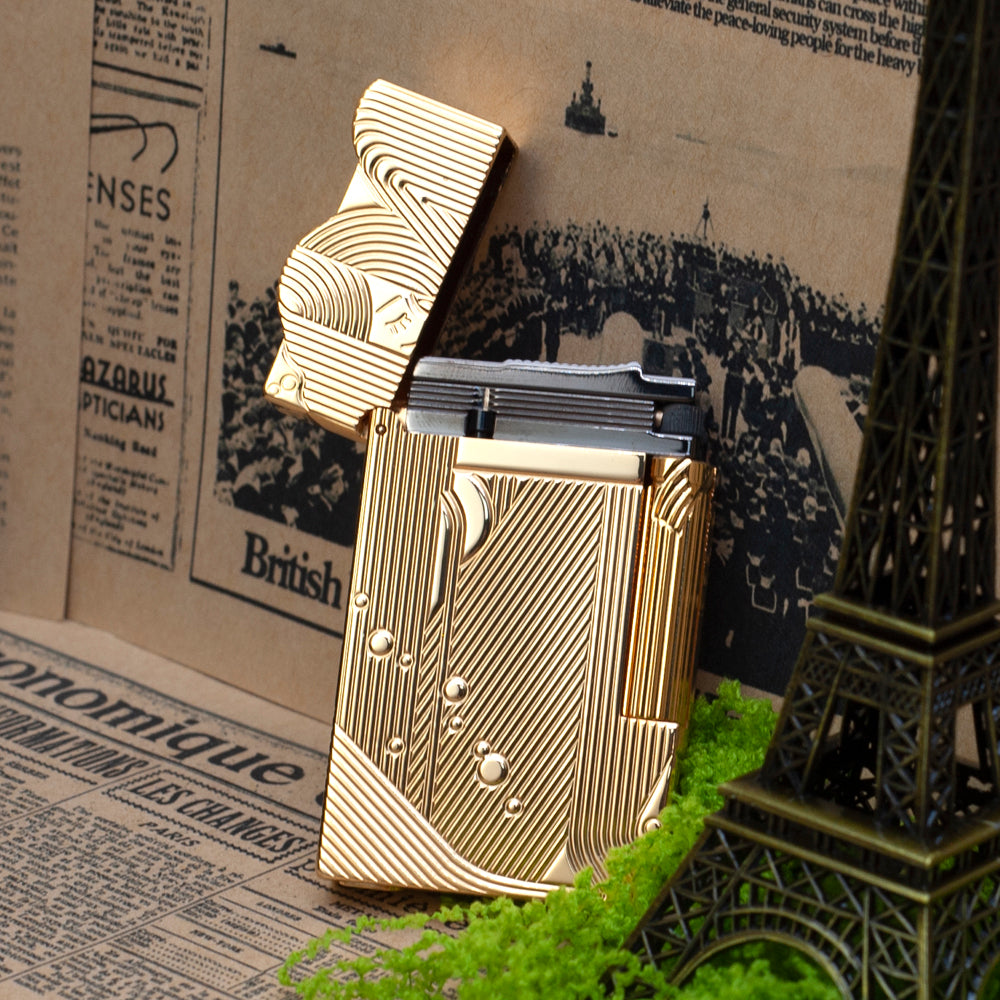 Sleeping Mermaid Dupont Engraving Cigarette Lighter #029 GOLD - View 7