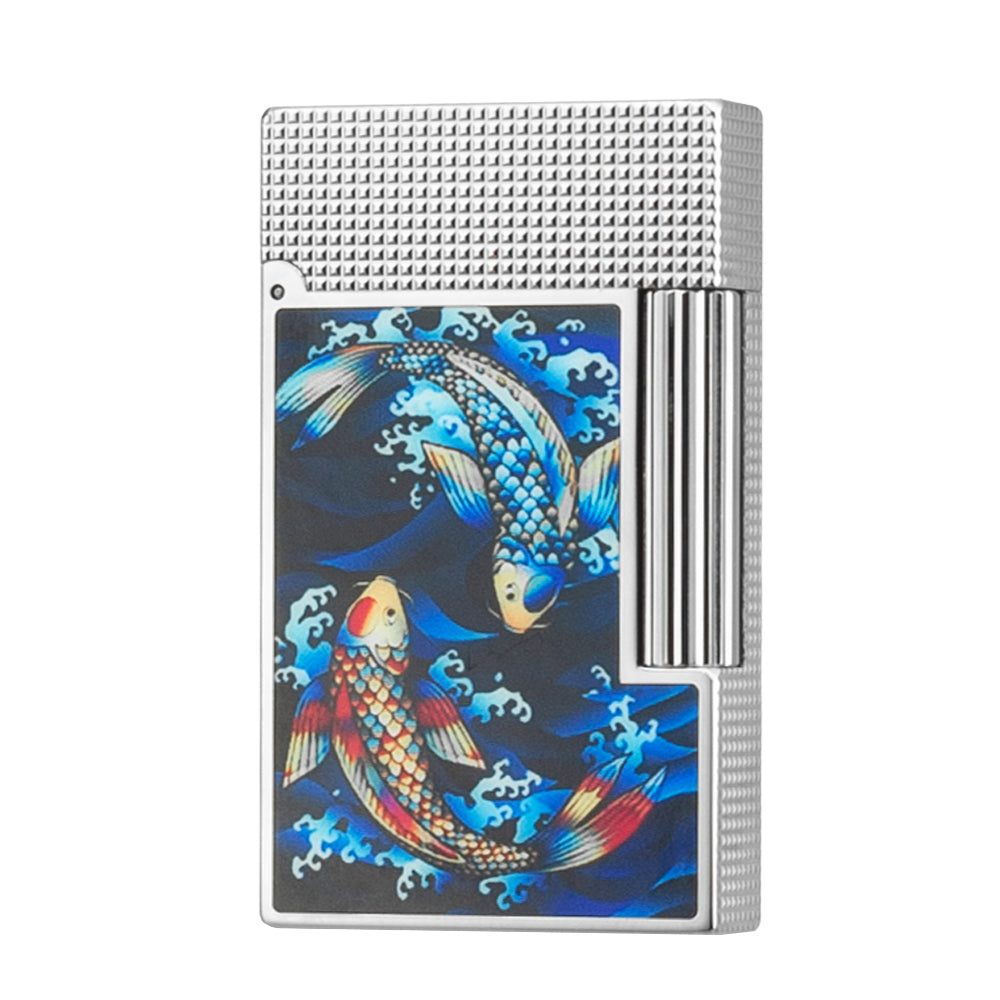 S.T. Dupont Koi Line 2 Lighter - Silver - Back View