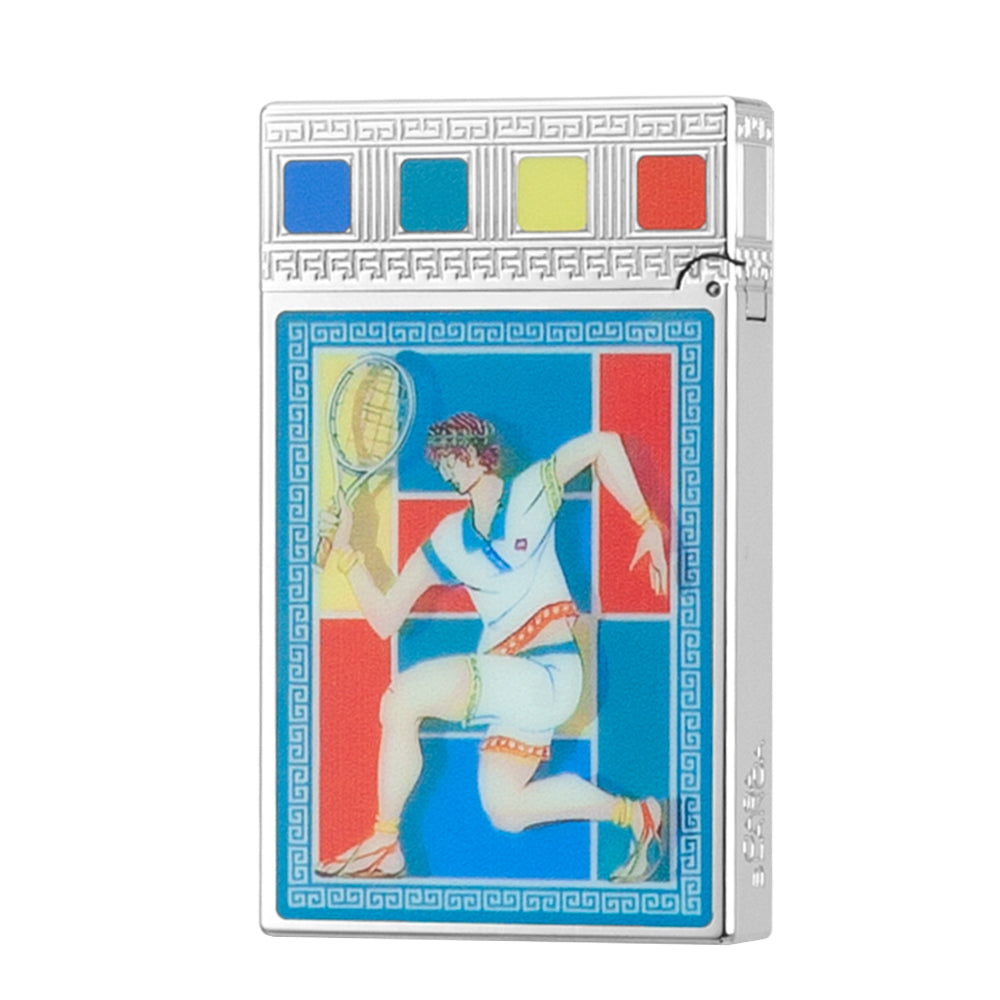 Double Flames S.T. Dupont Ligne 2 Casablanca Multicolor Mosaic Lighter - Back View