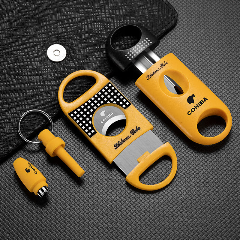 CH Yellow 4-Piece Cigar Accessory Set With Gift Box