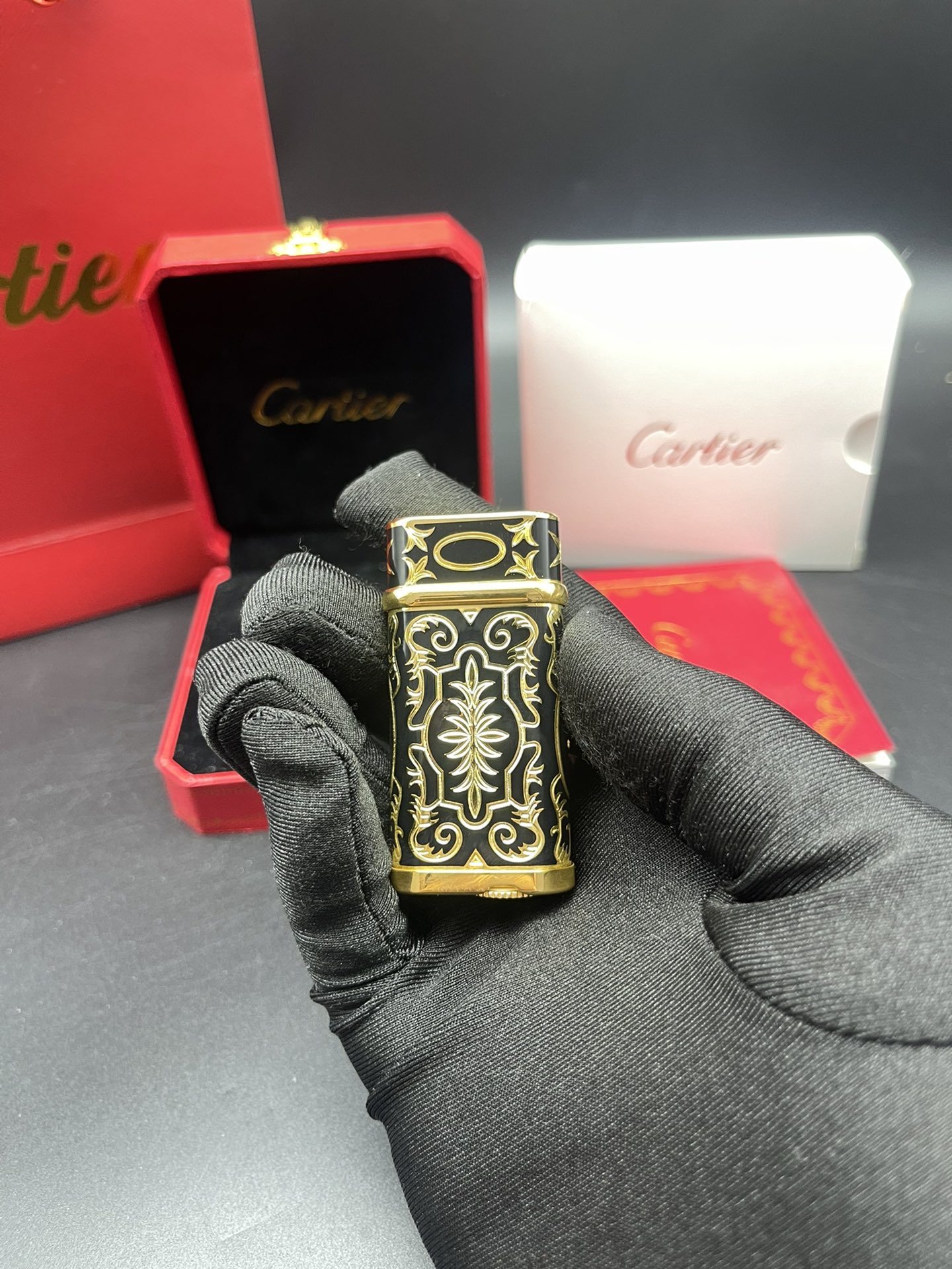 Cartier Lighter Black & Gold Grand Baroque Collector’s Edition With Gift Box