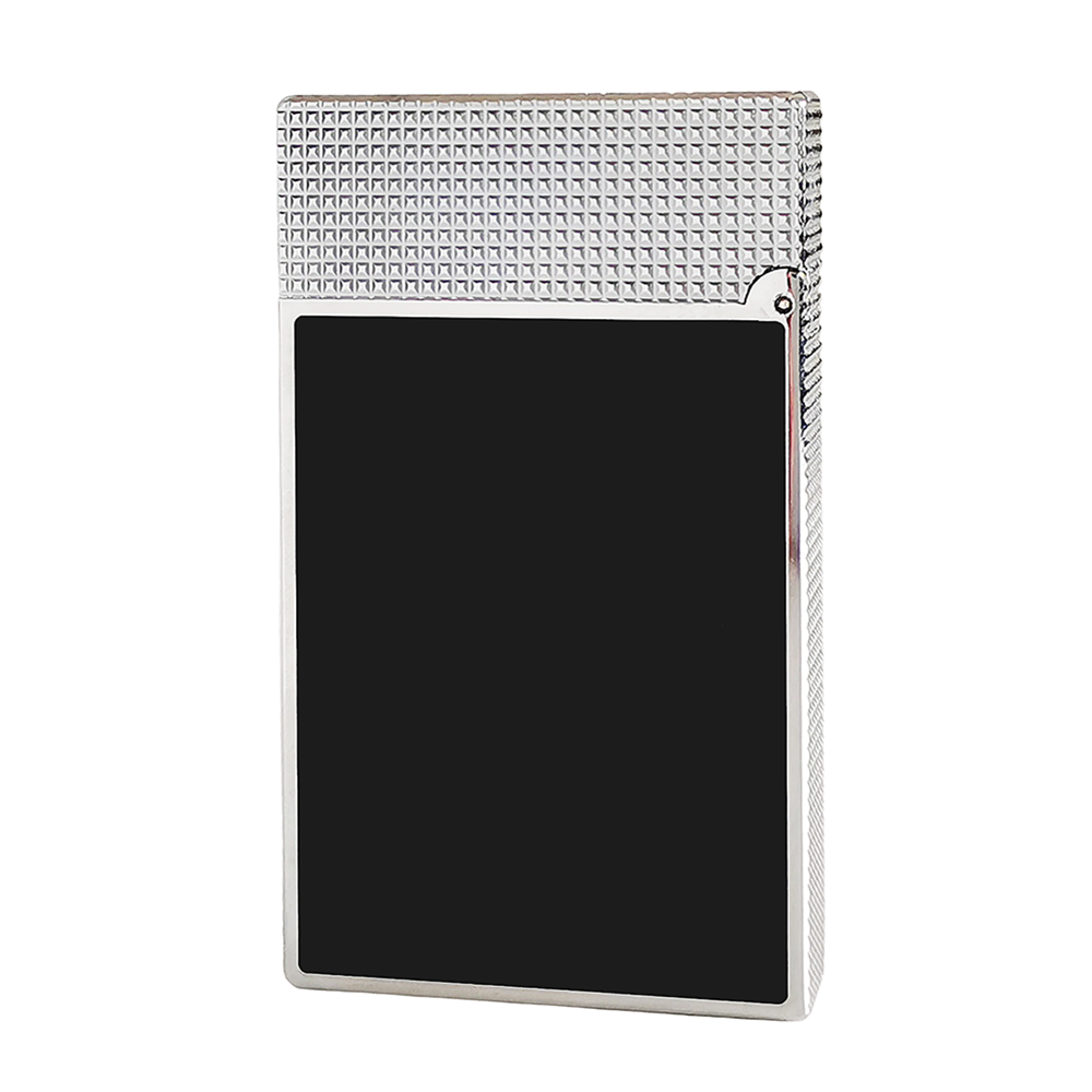 S.T. Dupont Ligne 2 Natural Lacquer Gas Lighter with Lattice Engraving - Back View