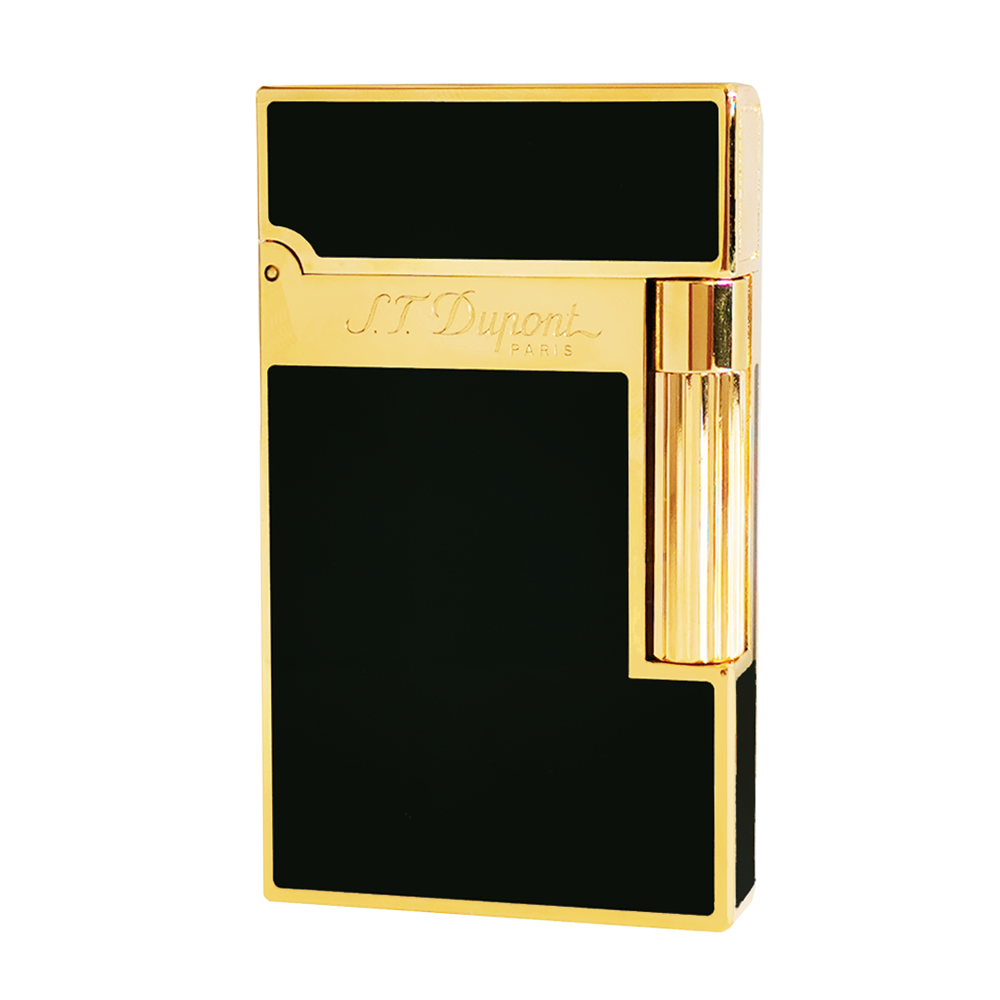Slant Fire ST Dupont Ligne 2 Lighter Black Lacquer - Back View