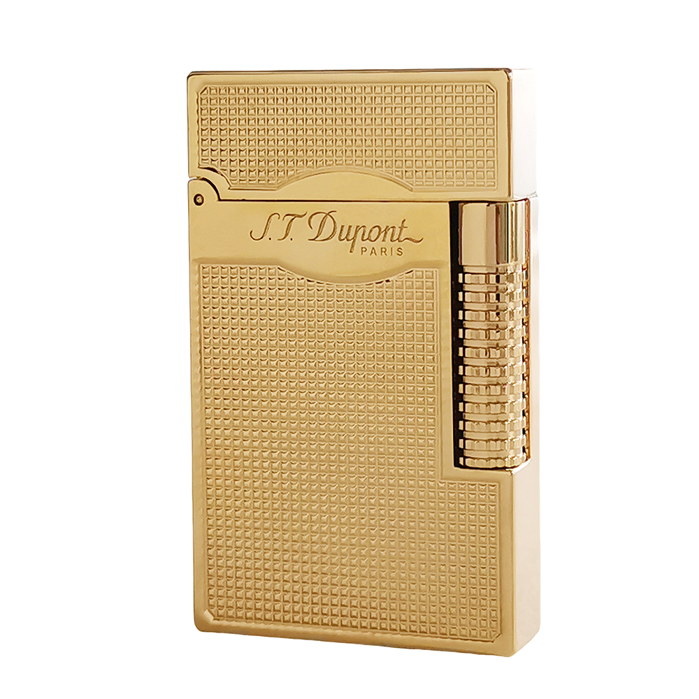 Double Flames Lattice Dupont Lighter Brass
