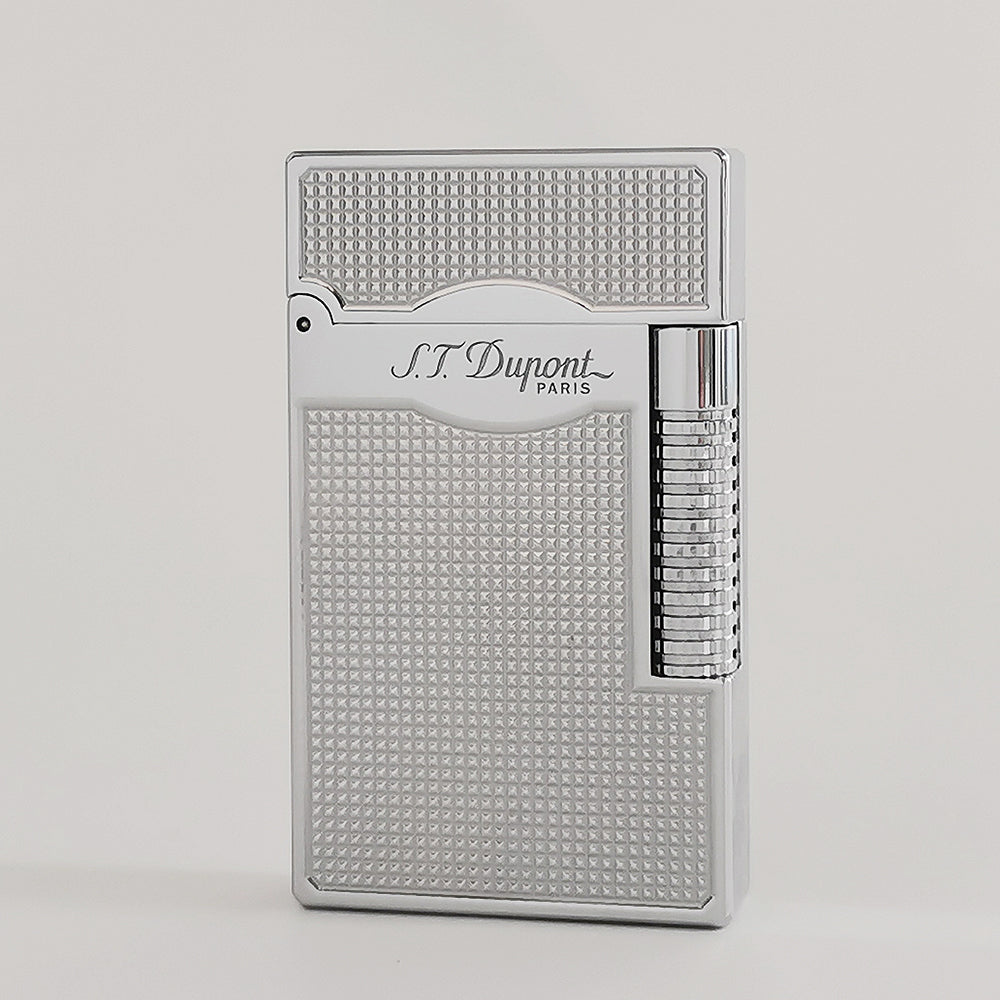 Double Flames Lattice Dupont Lighter Brass - View 7