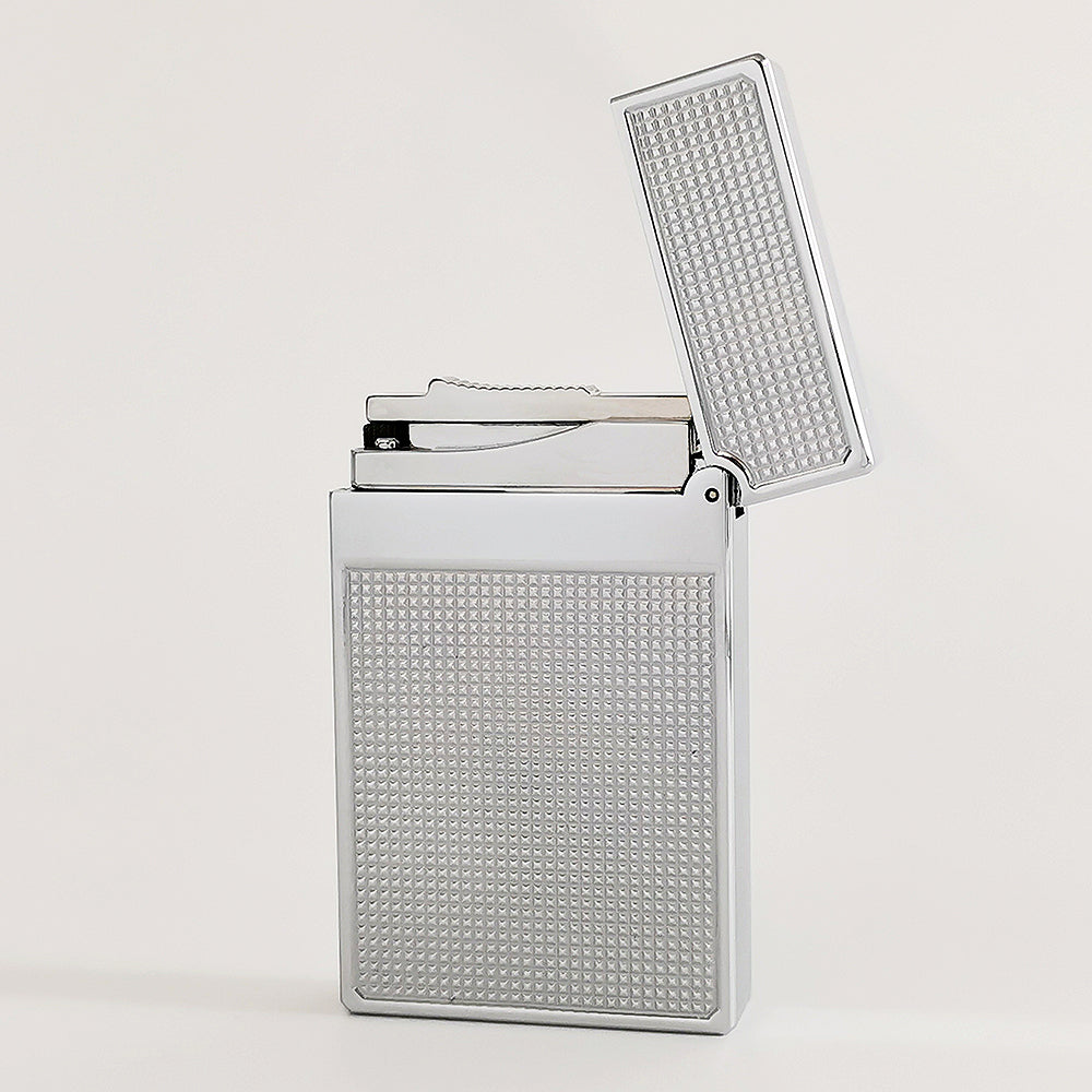 Double Flames Lattice Dupont Lighter Brass - View 11