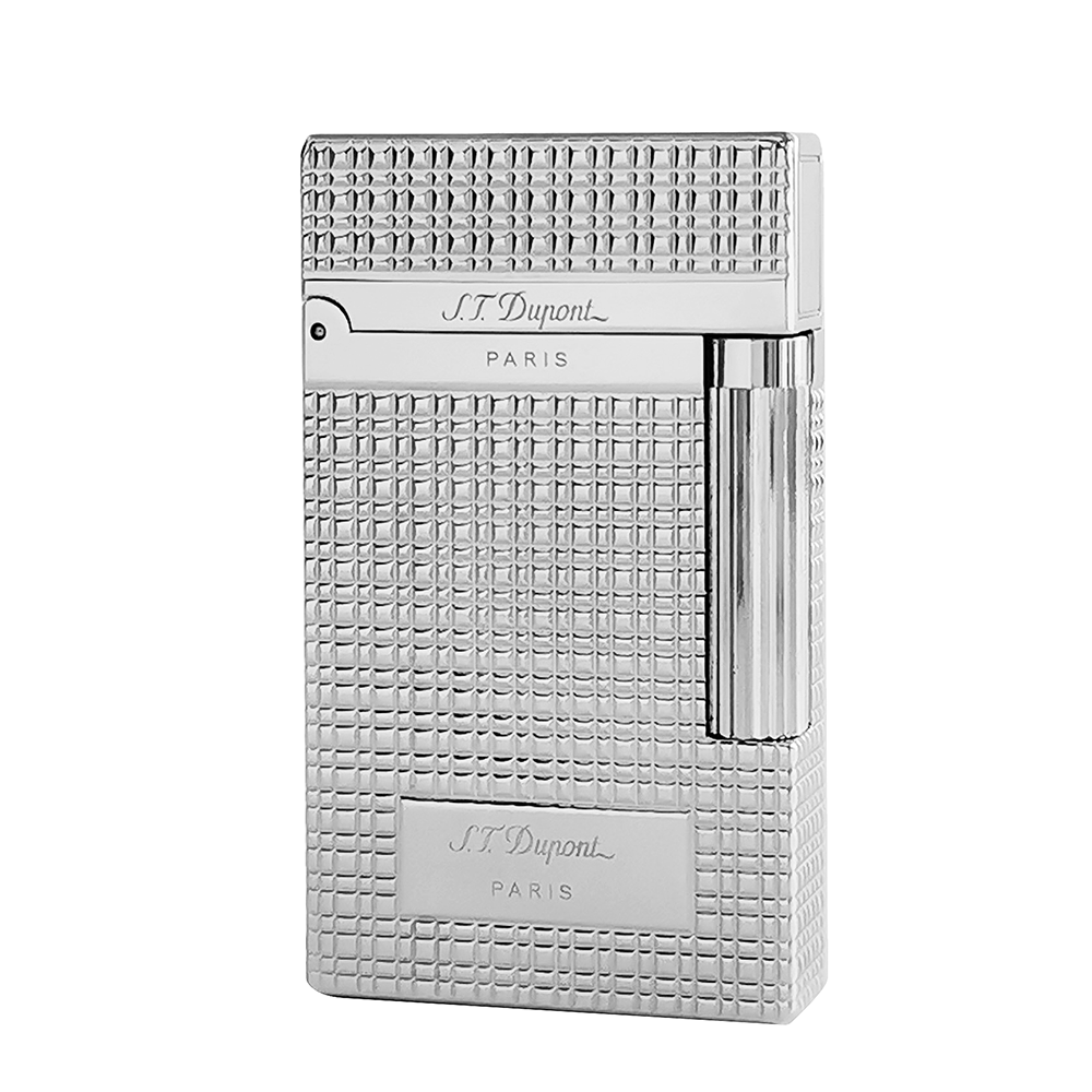 Dupont Cigarette Lighter ST Ligne 2 Engraving - Silver - Front View