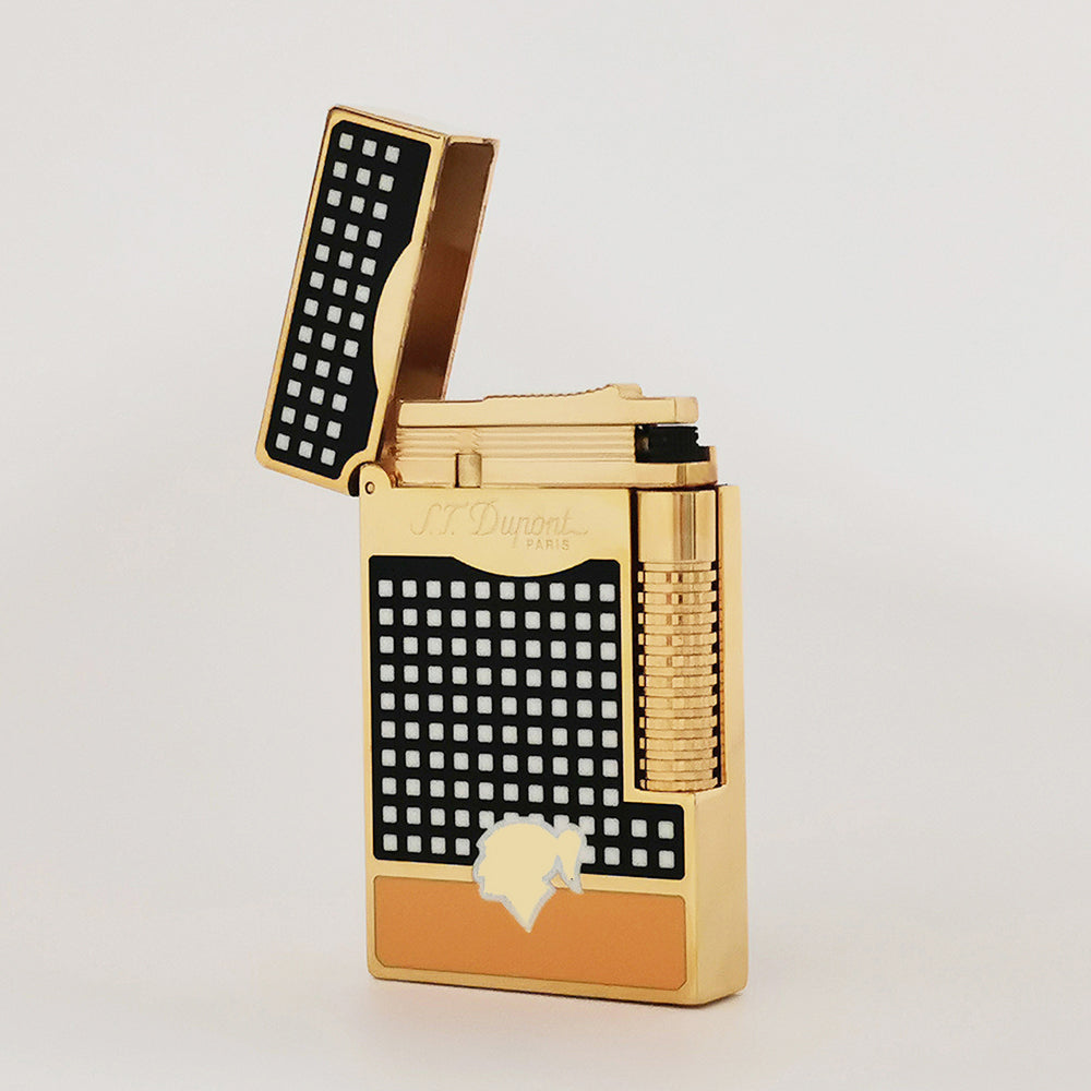 S.T. Dupont Ligne 2 Cohiba Lighter Black & Yellow Lacquer - Detail View