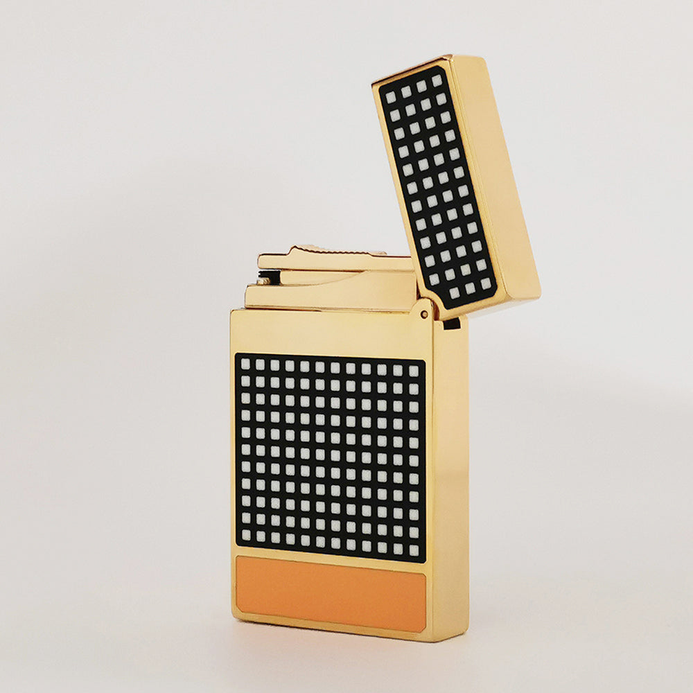 S.T. Dupont Ligne 2 Cohiba Lighter Black & Yellow Lacquer - Close-up