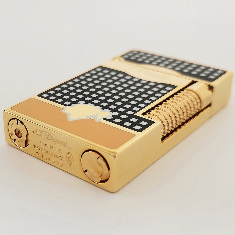 S.T. Dupont Ligne 2 Cohiba Lighter Black & Yellow Lacquer - Angle View